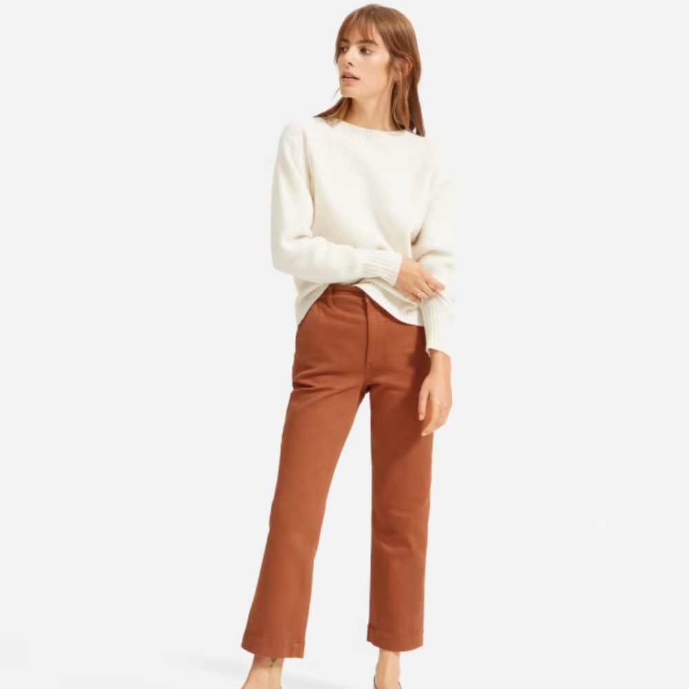 Everlane The Straight-Leg Crop in Cocoa Brown (regular length)